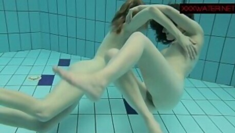 Nastya and Libuse sexy fun underwater