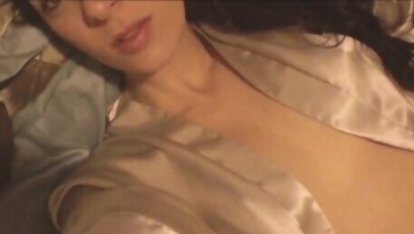 Self made video of horny canadian brunette