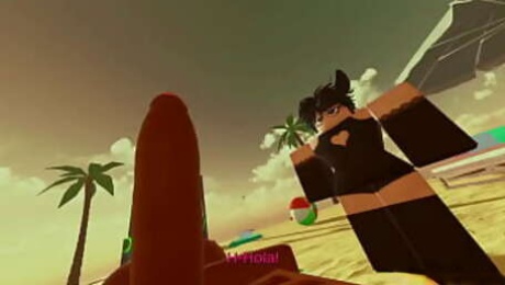 Black bull fucking femboy bunny in roblox. (spanish sub)