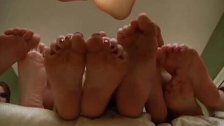 Five girls feet