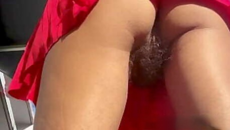 Hairy Pussy & Legs Upskirt & Flashing in Public