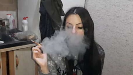 Girlfriend smokes and watches me have sex with another girl - Lesbian Illusion Girls