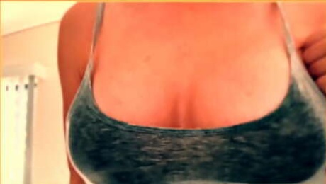 Wife braless wet shirt with big tits