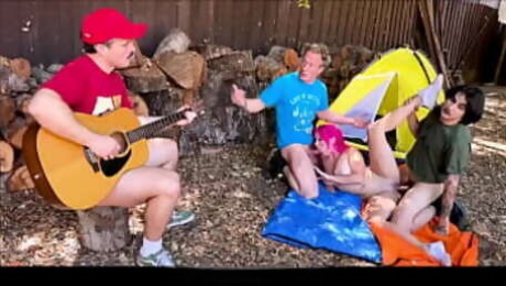 FreeUseGirls - Freeuse Hot Pink Hair Teen Used By Boyfriend And His Buddies During Camping Trip - Gracie Gates, Robby Echo, Clarke Kent, Elias Cash