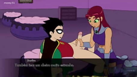 Teen titans ep 3 Agora sim venci a Luta e outra Punheta de Starfire