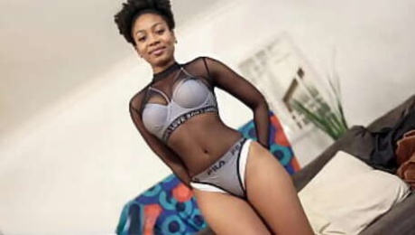 Black hot fitness model tricked to fuck white producer at home audition