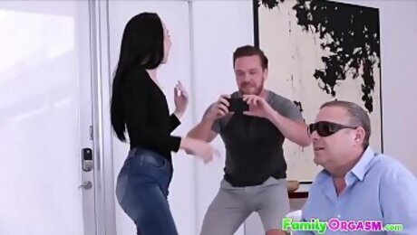 FamilyOrgasm - Stepsibling Sex Advantage Front Blinded Stepdad