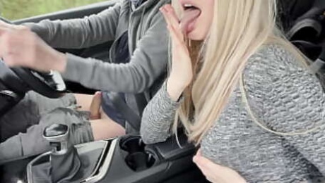 Amazing handjob while driving!! Huge load. Cum eating. Cum play.