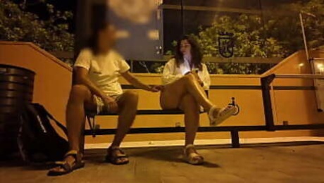 Stranger Seduced a Milf at a Bus Stop. Fucking on the street with someone else's wife