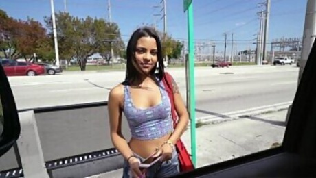 Latina Nikki Kay Is All About Her Money on The Bus (bb15058)