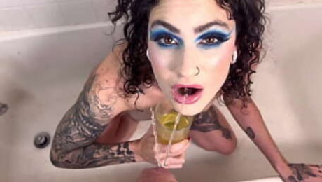 Groupie Girl Gives Up Her Ass and Drinks Piss for VIP Passes