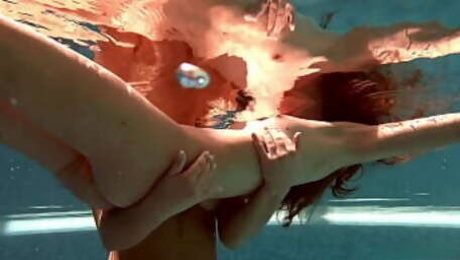 Olla Oglaebina and Irina Russaka sexy nude girls in the pool