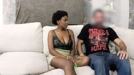 Big Juggs African Babe Hardcore Pussy Pounding On Casting Couch