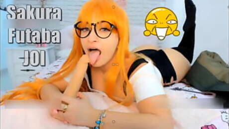 Sexy Sakura Futaba cosplay girl giving the hottest joi, jerk off instructions speaking portuguese, english and spanish, this video will turn you on so much