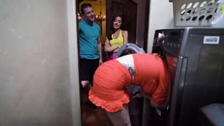 Fuck Their Stepmom From Behind While Shes Stuck! (Hot Threesome)