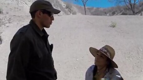 Sweet black-haired Paisley Parker was detained by  border patrol