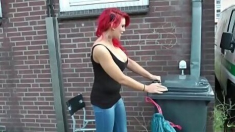 German Redhead Teen Lexy Seduce to Fuck Outdoor by Stranger