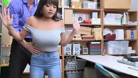 Big booty teen latina busted and banged by a LP officer