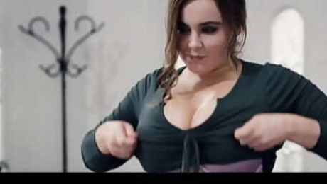 Swingers couple seduce their chubby maid in a threesome