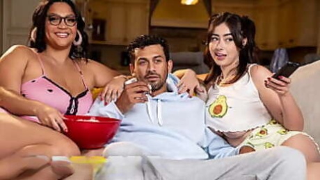 Ashlyn Peaks and Chloe Surreal Invite Their Crush For A Movie Night But Soon Turns To A Steamy Threesome