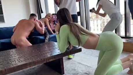 Backstage Blowjob During Pissing Anal Sex Shooting in Backstage