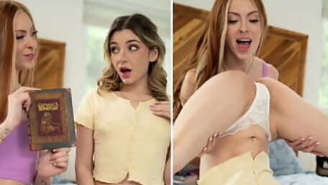 Curious Teens Fuck Each other Reading Instructions Off A Book
