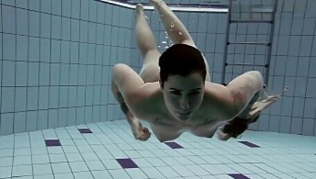 Chubby cutie underwater naked