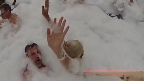 Boyfriend VS Girlfriend: Titus Steel vs Jasmine Rouge Have Public Sex During A Punta Cana Foam Swimming Pool Party