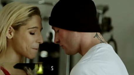 FAMILY SINNERS - Blonde Babe Rides Her Stepbrother's Cock In The Gym, Then Takes His Cum On Her Pussy
