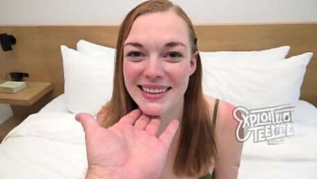 This Ginger Redheaded Teen WithTitties Sucks a Cock