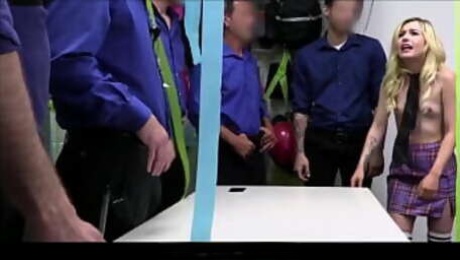 TeenLifter - Tiny Blonde Teen Shoplifter Gangbanged By Five Officers - Minxx Marley, Jack Vegas, Mike Mancini, Wrex Oliver