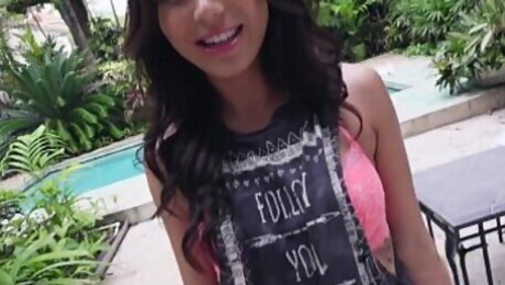 Burglar amateur banged by the pool pov