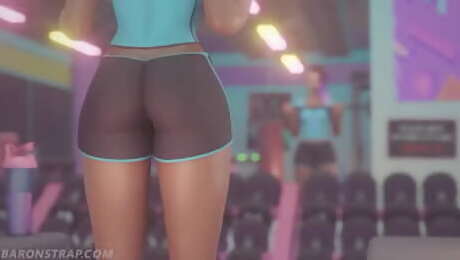 Sombra and Brigitte naughty work out