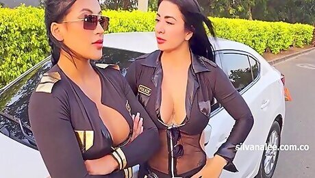 Mariana Martix And Silvana Lee Are Big Asses Latinas Officers And Arrest A Big Black Cock 15 Min