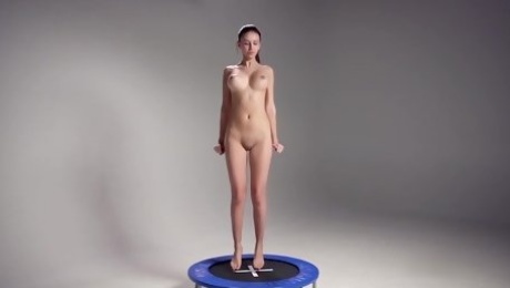 Busty Young Girl Jumping On A Trampoline Bouncing Boobs - Alisa I (18+)
