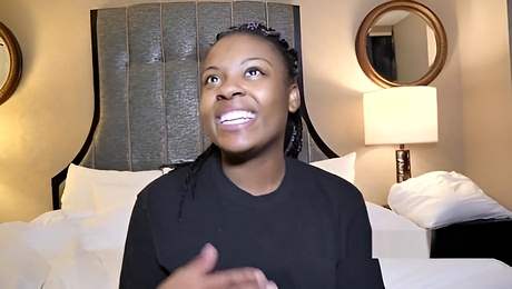 The sexy newbie ebony lashay cant handle 6inch dick