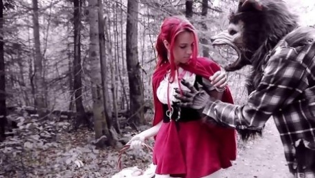 Wild outdoors fucking with red riding hood babe Brind Love