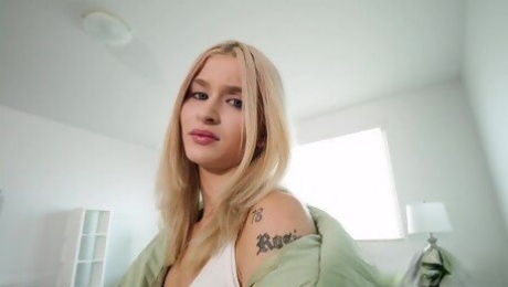 HD POV video of blonde Emma Rosie giving her man a blowjob