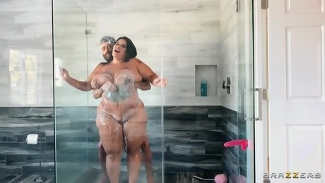 Man's huge dong suits this fat slut with more than enough pleasure