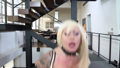 Italian Femdom Milf dominates her slaves cock and gets a big fuck