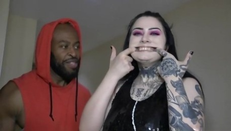 Inked gothic slut interracial sex video